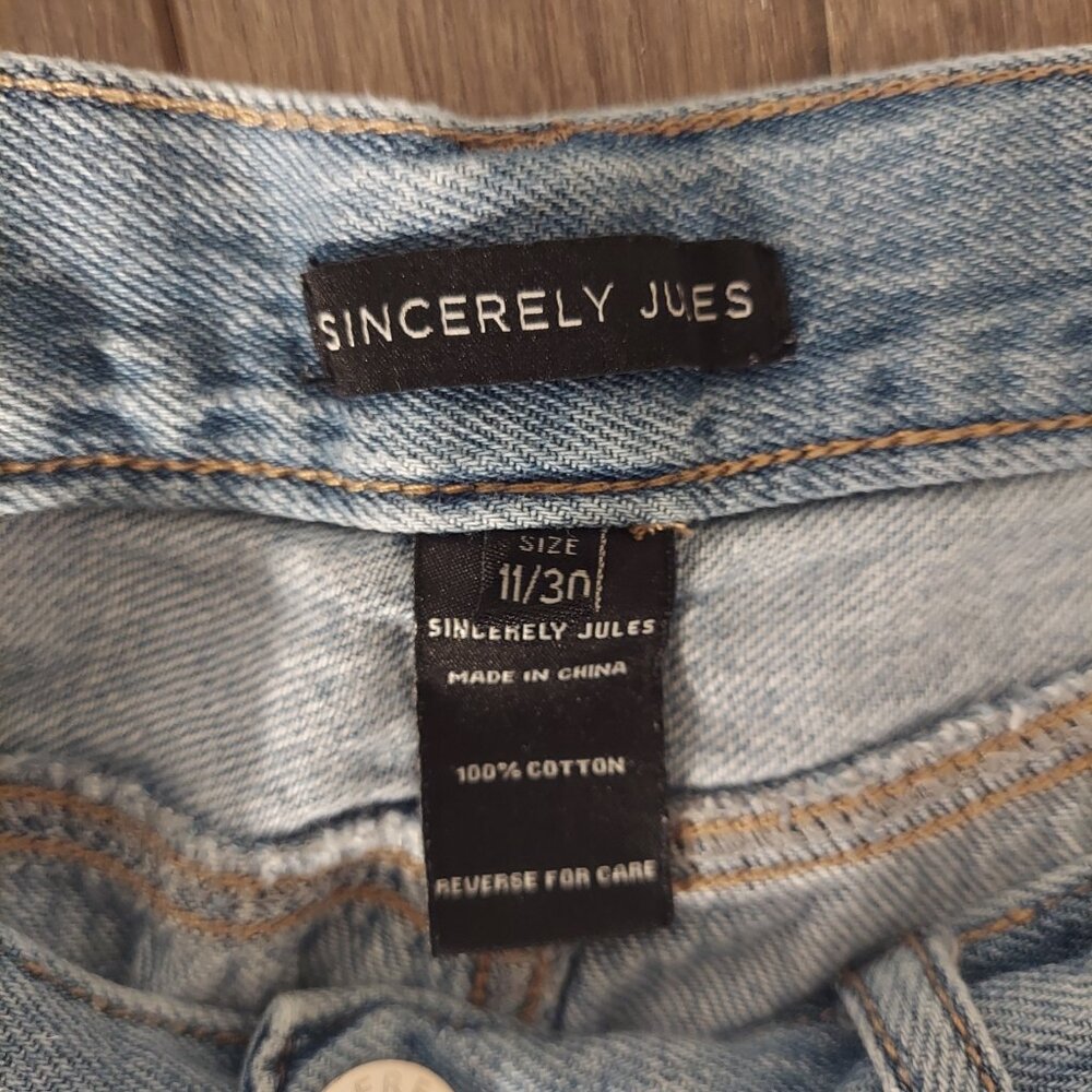 Sincerely Jules Wide Leg Light Wash 100% Cotton Size 11/30 - Picture 3 of 10